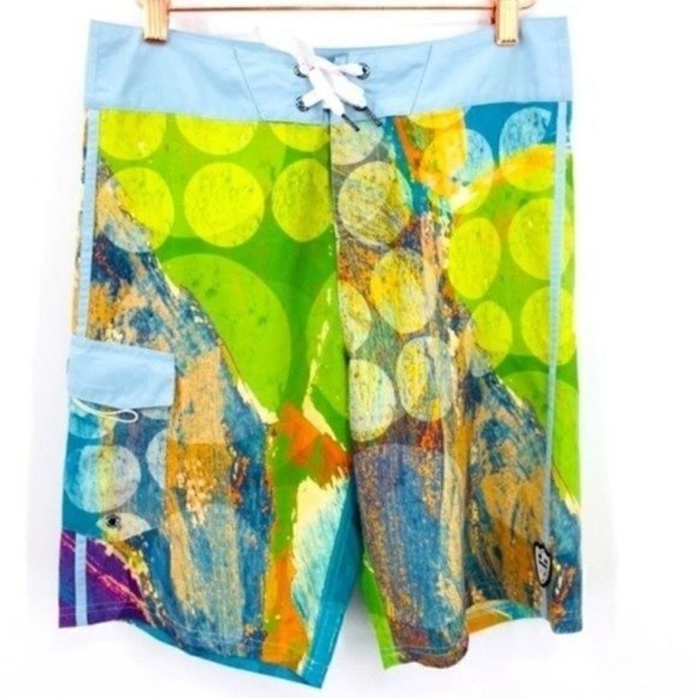 Gooch mens psychedelic swim trunks 28 BoxF